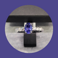 Bague en or blanc 18ct avec diamants et tanzanite 307-72