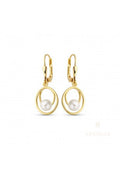 Boucles d'oreilles en or 18ct avec perles d'eau douce 382-195
