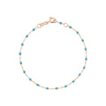 Bracelet cheville Gigi Clozeau Classique en or rose et résine turquoise bleu, 24cm