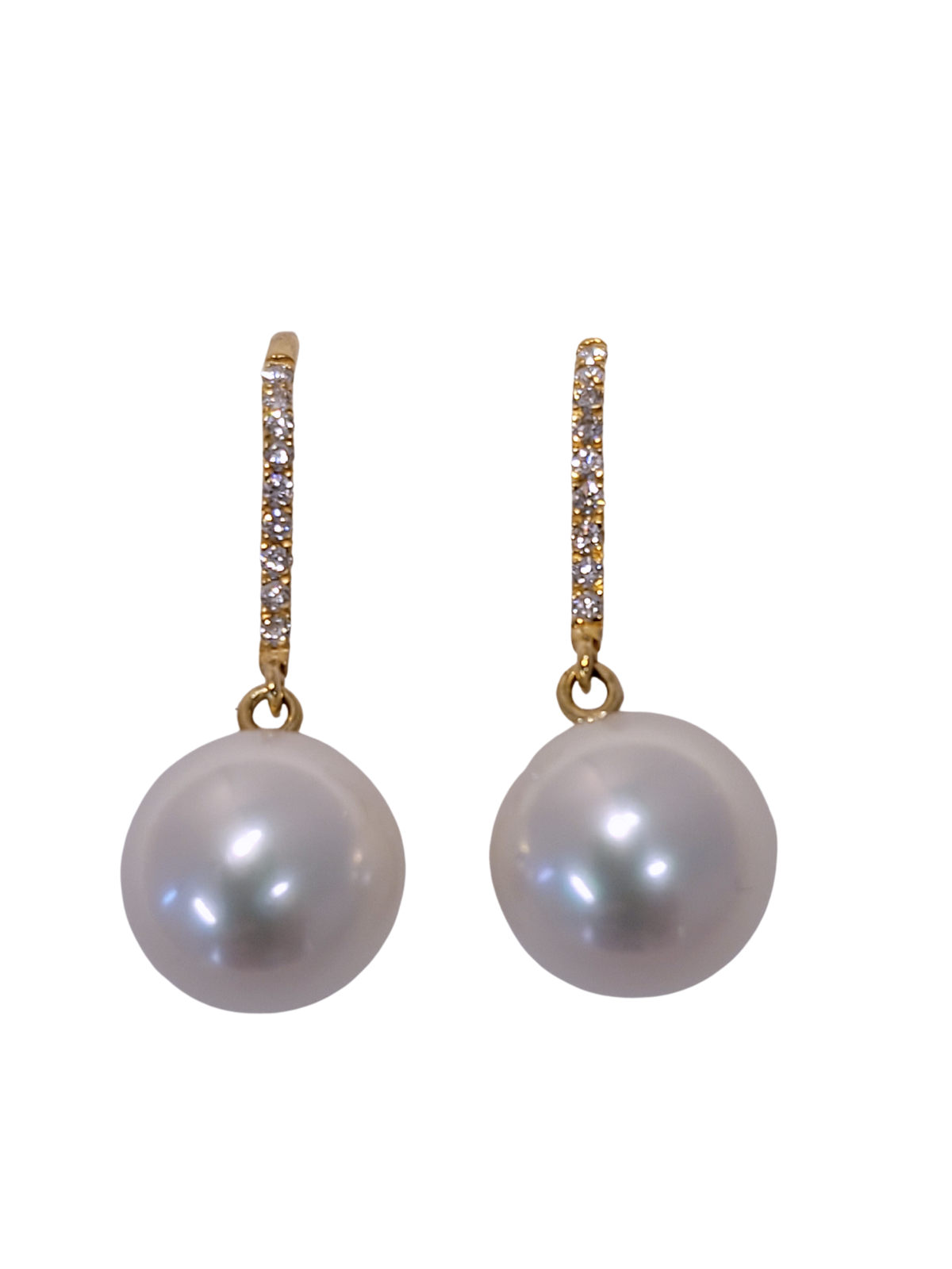 Boucles d'oreilles en or jaune 18ct et perles d'eau douce 382-157