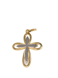 Pendentif Croix en or bicolore 18ct 369-308