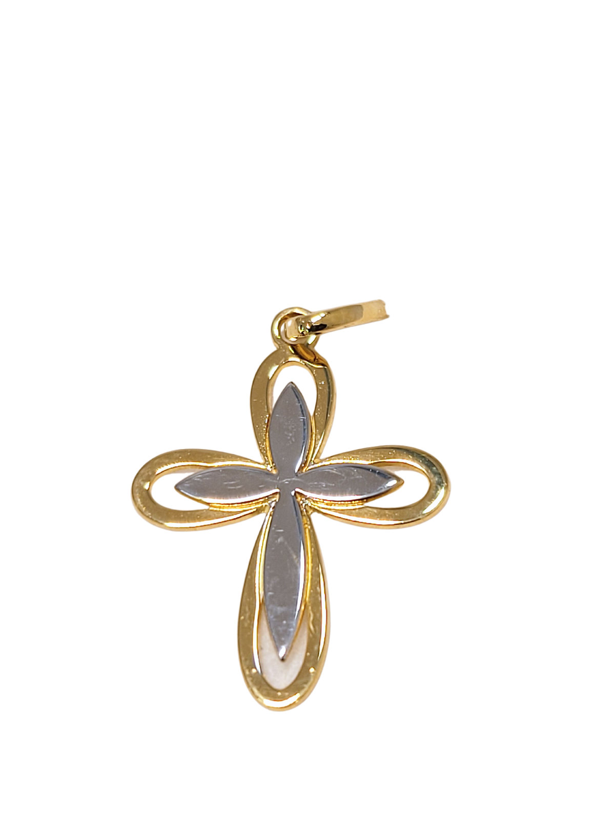 Pendentif Croix en or bicolore 18ct 369-308