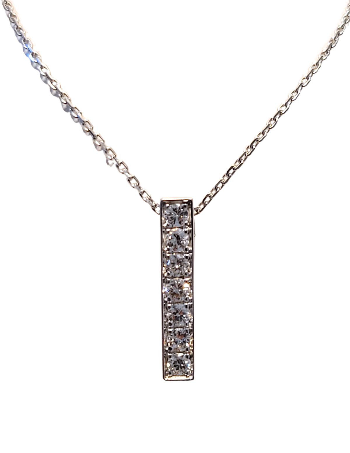 Pendentif en or blanc 18ct et 7 diamants 943-141