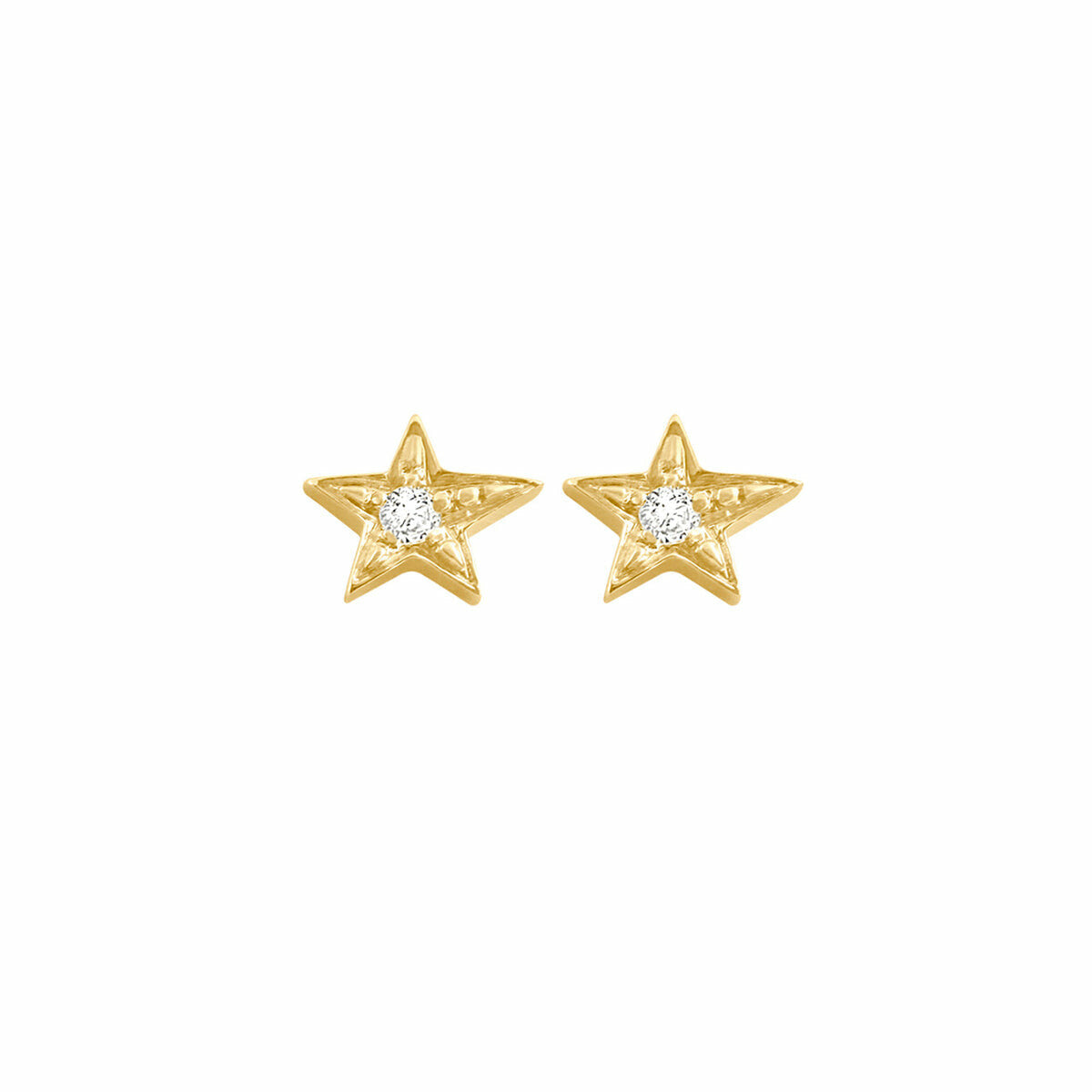 Boucles d'oreilles Gigi Clozeau Etoile en or jaune et diamants