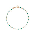 Bracelet Gigi Clozeau Classique en or rose et résine vert émeraude, 15cm