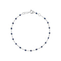 Bracelet Gigi Clozeau Classique en or blanc et résine bleu nuit, 19cm