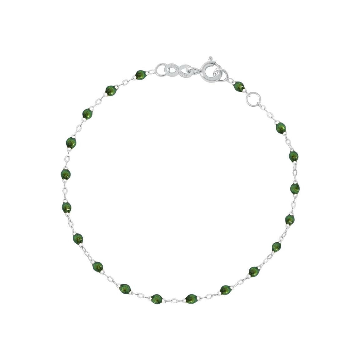 Bracelet Gigi Clozeau Classique en or blanc et résine scarabée, 19cm