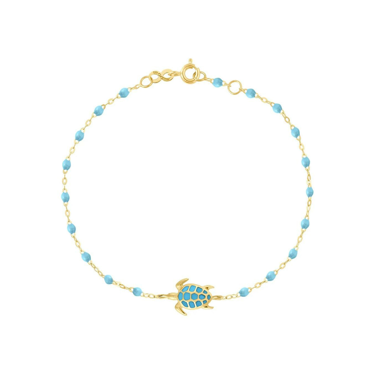 Bracelet Gigi Clozeau Tortue en or jaune et résine turquoise, 17cm