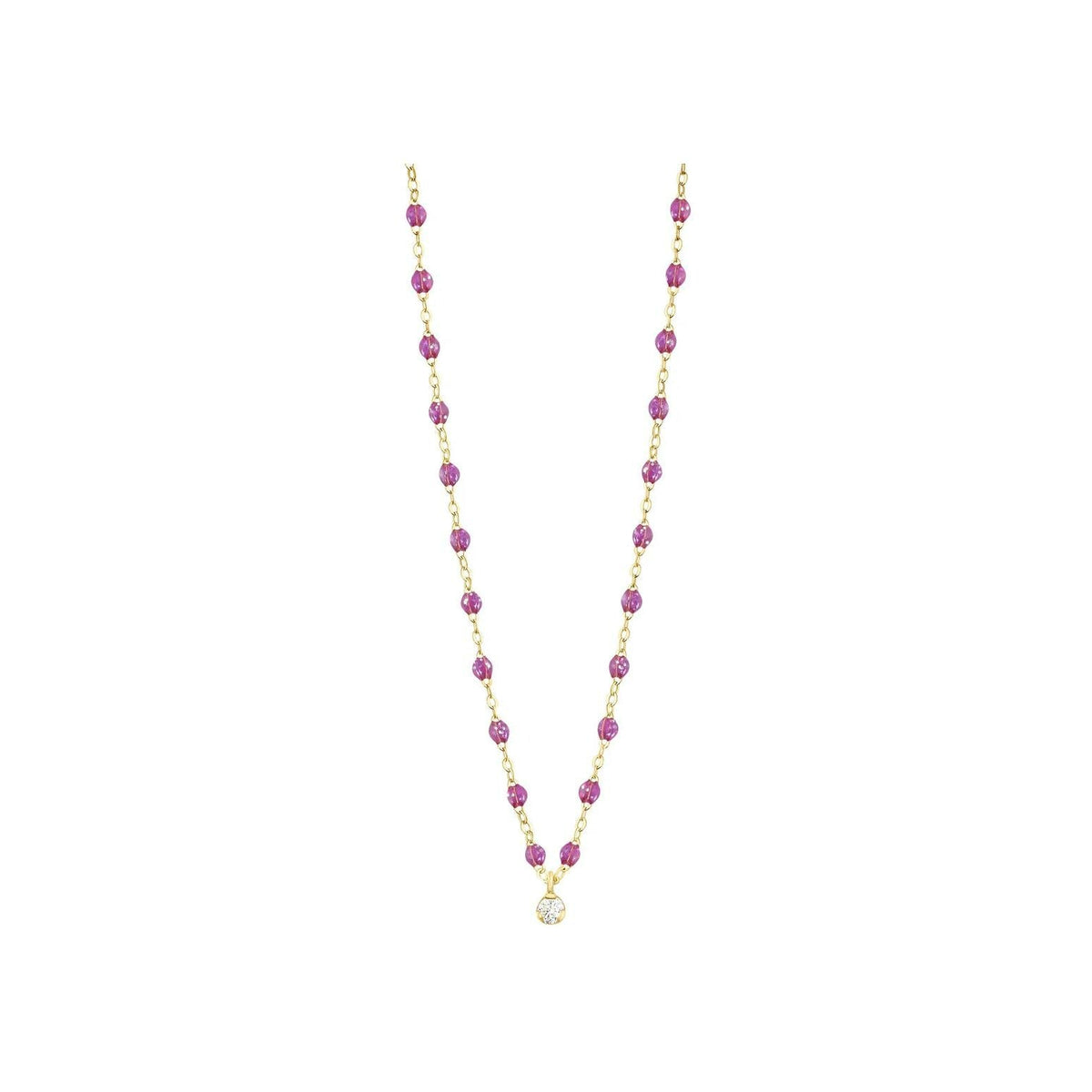 Collier Gigi Clozeau Gigi Suprême en or jaune, résine galaxy et diamant, 42cm