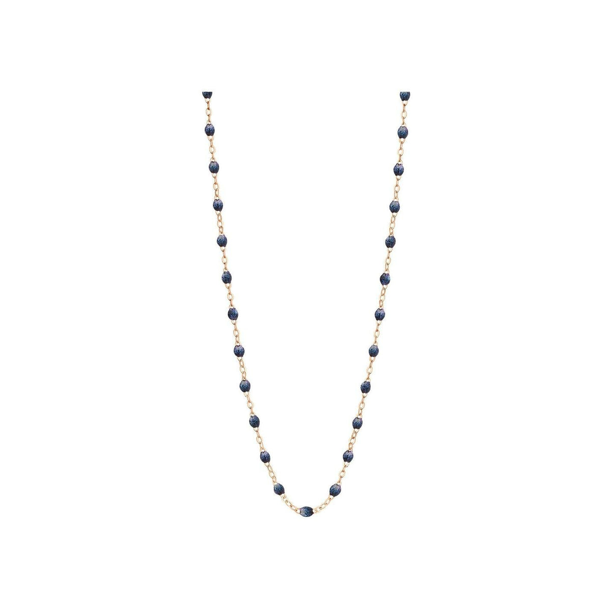 Collier Gigi Clozeau Classique en or rose et résine bleu nuit, 50cm