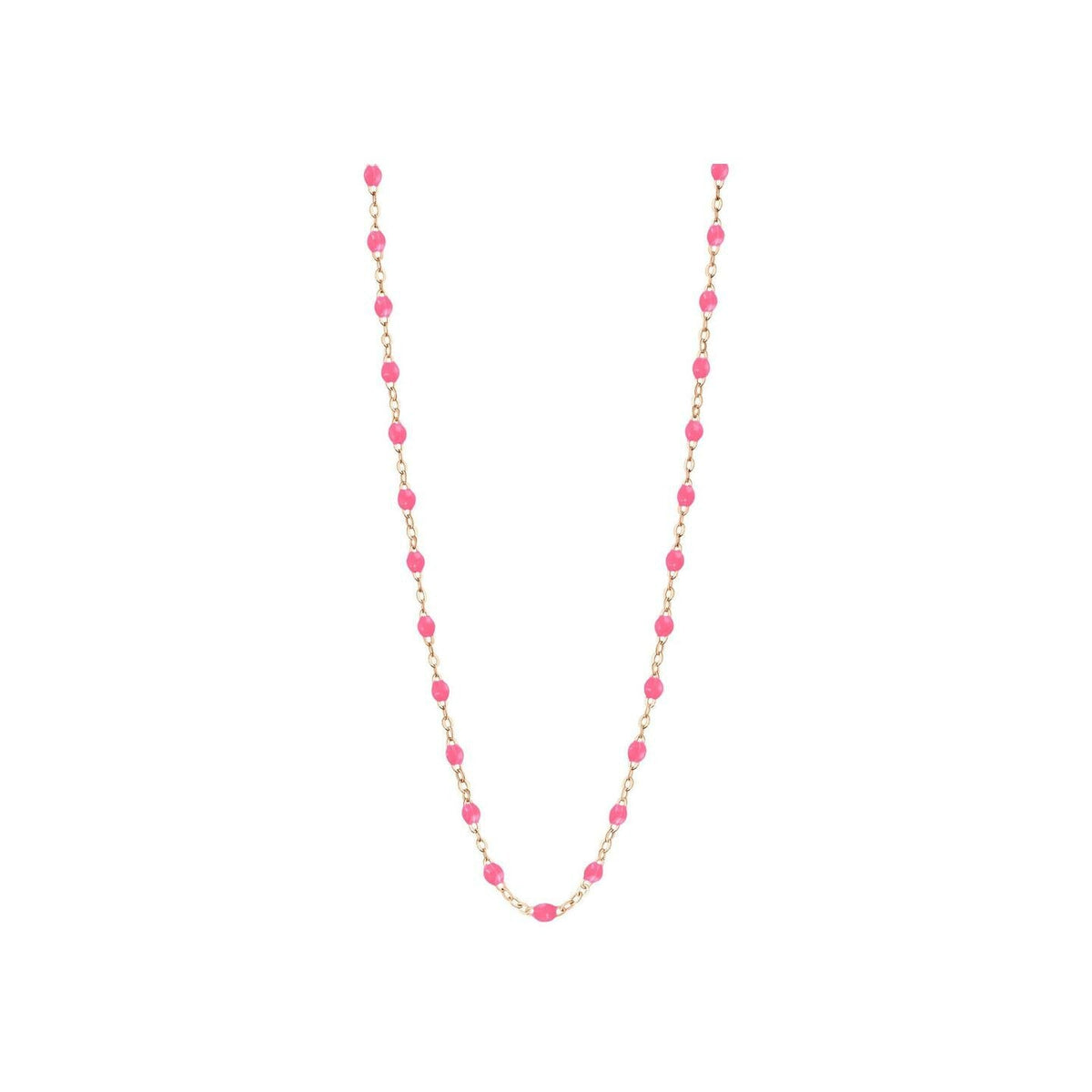 Collier Gigi Clozeau Classique en or rose et résine rose fluo, 45cm