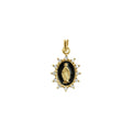 Pendentif Gigi Clozeau Madone en or jaune, résine noir et diamants