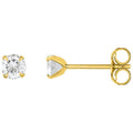 Boucles d'oreilles en or 18 ct et zirconiums 3,5mm 384-470