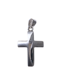 Pendentif Croix en or blanc et zirconium 18ct 369-257