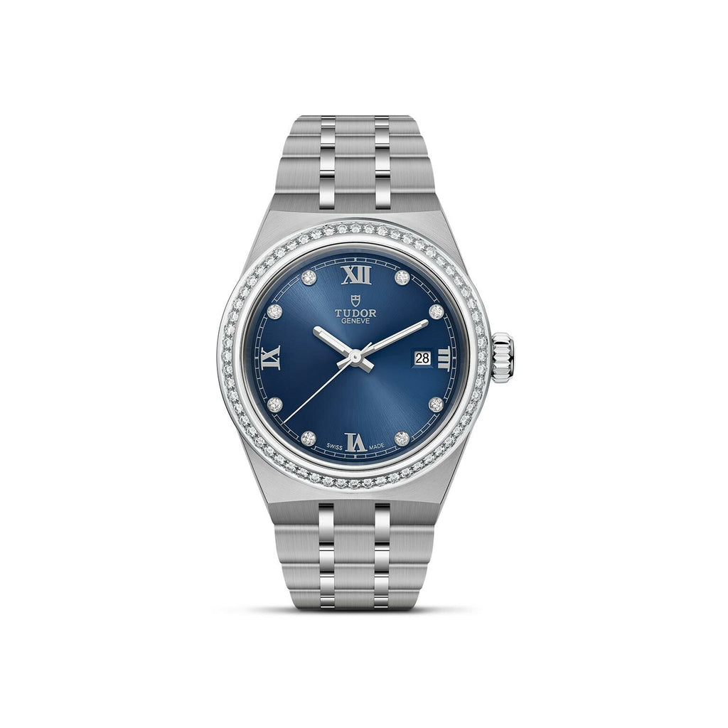 Montre TUDOR Royal boîtier en acier, 28 mm, cadran serti de diamants