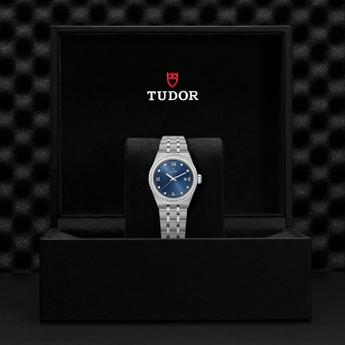 Montre TUDOR Royal boîtier en acier, 28 mm, cadran serti de diamants