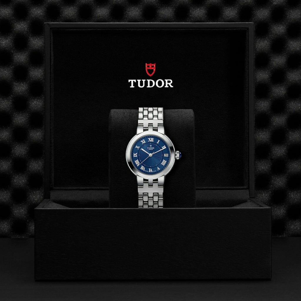 Montre TUDOR Clair de Rose, boîtier en acier, 34 mm, cadran bleu
